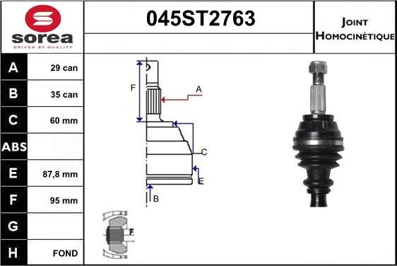 STARTCAR 045ST2763 - Birləşmə dəsti, ötürücü val furqanavto.az