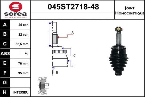 STARTCAR 045ST2718-48 - Birləşmə dəsti, ötürücü val furqanavto.az