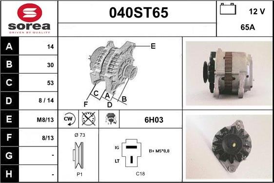 STARTCAR 040ST65 - Alternator furqanavto.az