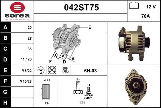 STARTCAR 042ST75 - Alternator furqanavto.az