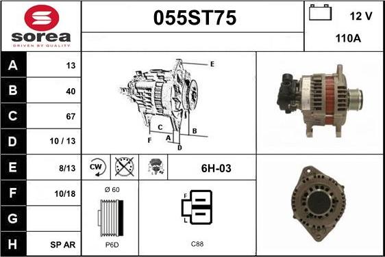 STARTCAR 055ST75 - Alternator furqanavto.az