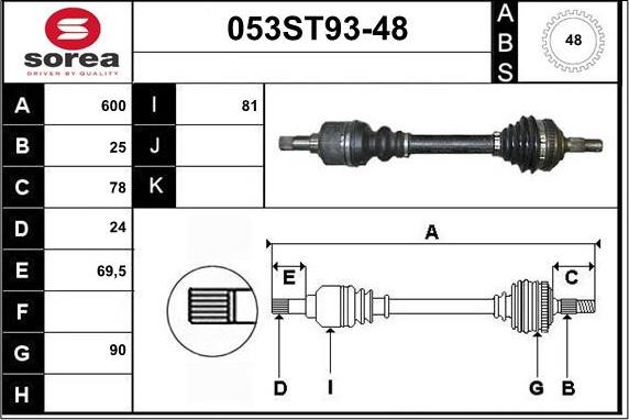 STARTCAR 053ST93-48 - Sürücü mili furqanavto.az