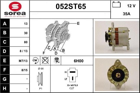 STARTCAR 052ST65 - Alternator furqanavto.az