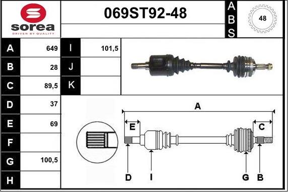 STARTCAR 069ST92-48 - Sürücü mili furqanavto.az