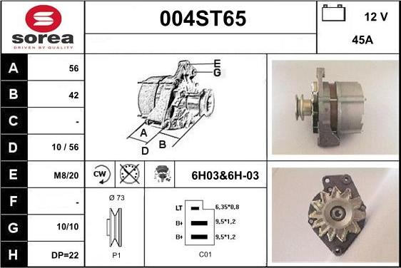 STARTCAR 004ST65 - Alternator furqanavto.az