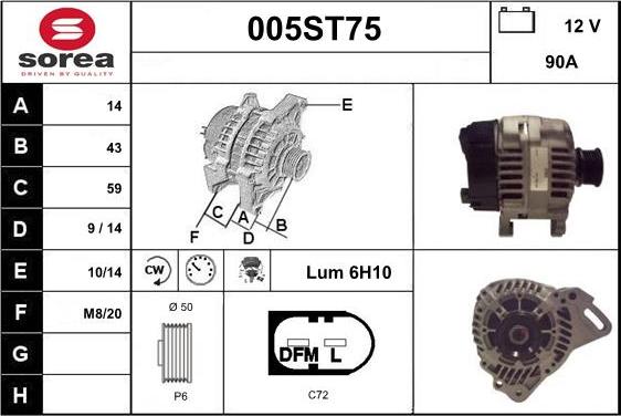 STARTCAR 005ST75 - Alternator furqanavto.az