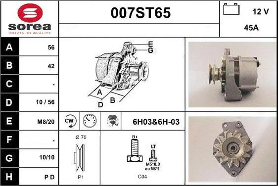 STARTCAR 007ST65 - Alternator furqanavto.az