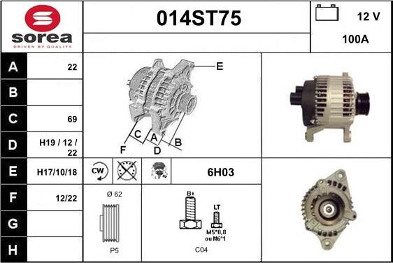 STARTCAR 014ST75 - Alternator furqanavto.az