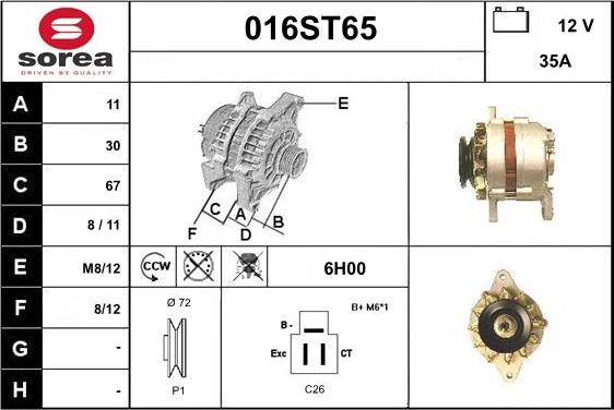 STARTCAR 016ST65 - Alternator furqanavto.az