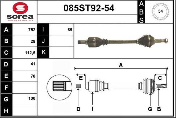 STARTCAR 085ST92-54 - Sürücü mili furqanavto.az