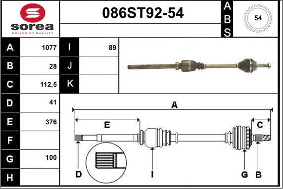 STARTCAR 086ST92-54 - Sürücü mili furqanavto.az