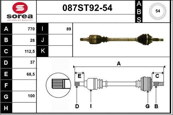 STARTCAR 087ST92-54 - Sürücü mili furqanavto.az