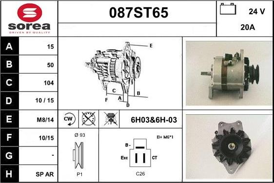 STARTCAR 087ST65 - Alternator furqanavto.az