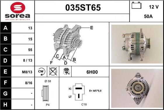 STARTCAR 035ST65 - Alternator furqanavto.az