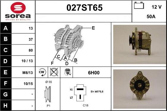 STARTCAR 027ST65 - Alternator furqanavto.az