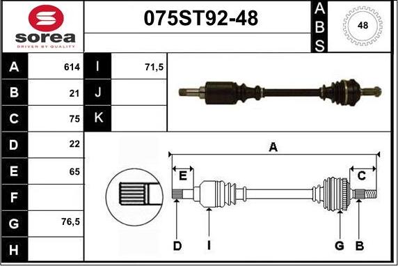 STARTCAR 075ST92-48 - Sürücü mili furqanavto.az