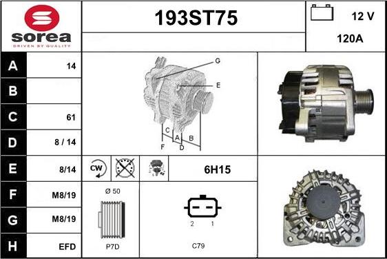 STARTCAR 193ST75 - Alternator furqanavto.az