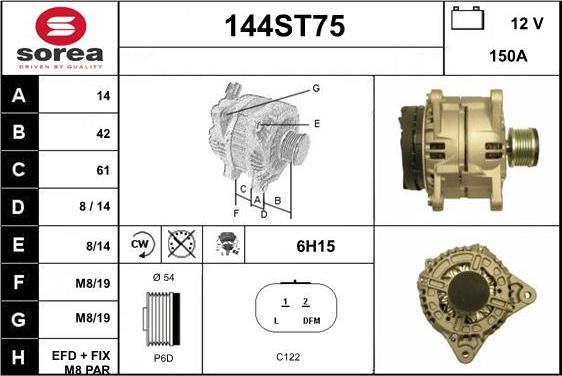 STARTCAR 144ST75 - Alternator furqanavto.az