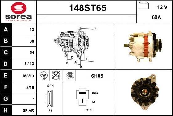 STARTCAR 148ST65 - Alternator furqanavto.az