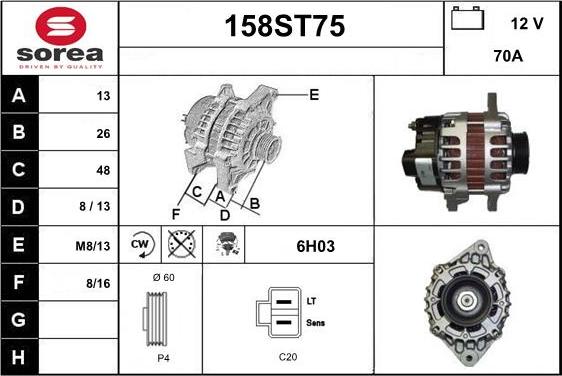 STARTCAR 158ST75 - Alternator furqanavto.az