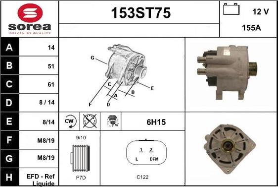 STARTCAR 153ST75 - Alternator furqanavto.az