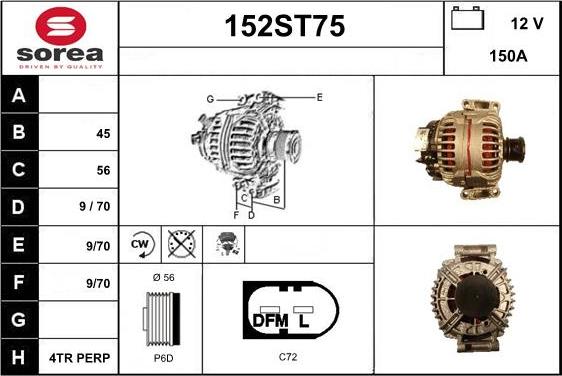 STARTCAR 152ST75 - Alternator furqanavto.az