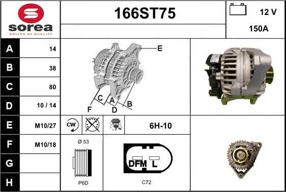 STARTCAR 166ST75 - Alternator furqanavto.az