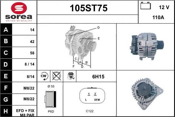 STARTCAR 105ST75 - Alternator furqanavto.az