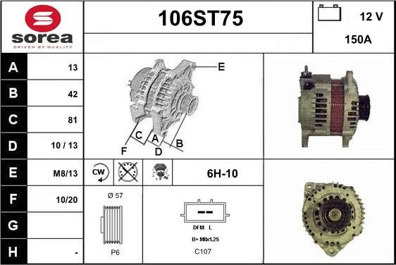 STARTCAR 106ST75 - Alternator furqanavto.az