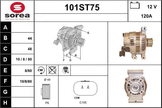 STARTCAR 101ST75 - Alternator furqanavto.az