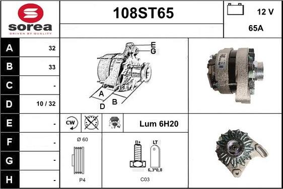 STARTCAR 108ST65 - Alternator furqanavto.az