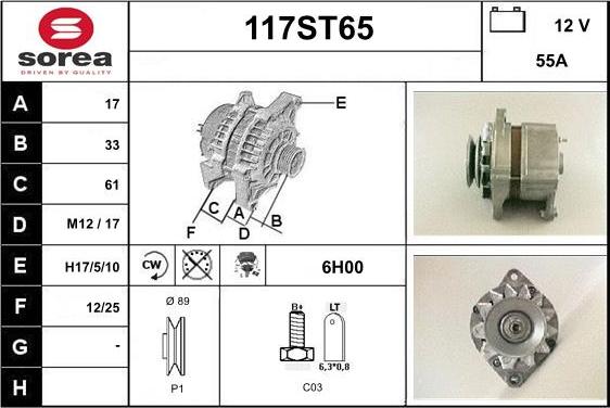 STARTCAR 117ST65 - Alternator furqanavto.az