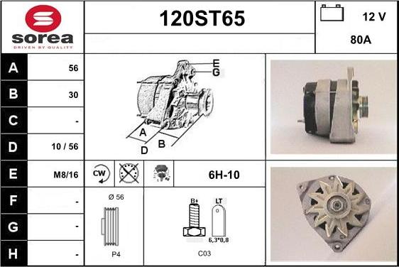 STARTCAR 120ST65 - Alternator furqanavto.az