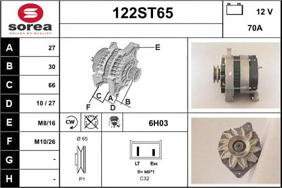 STARTCAR 122ST65 - Alternator furqanavto.az