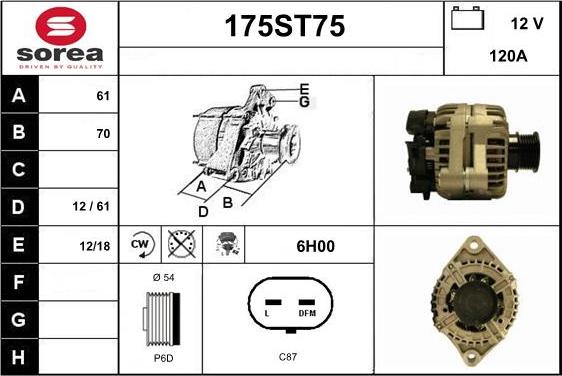 STARTCAR 175ST75 - Alternator furqanavto.az