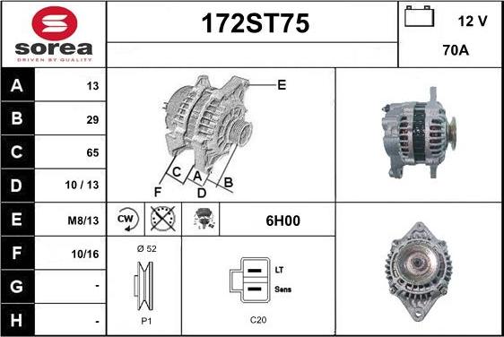 STARTCAR 172ST75 - Alternator furqanavto.az