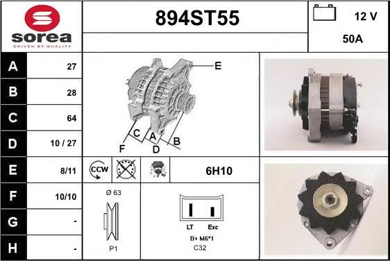 STARTCAR 894ST55 - Alternator furqanavto.az