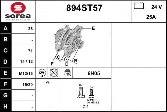 STARTCAR 894ST57 - Alternator furqanavto.az