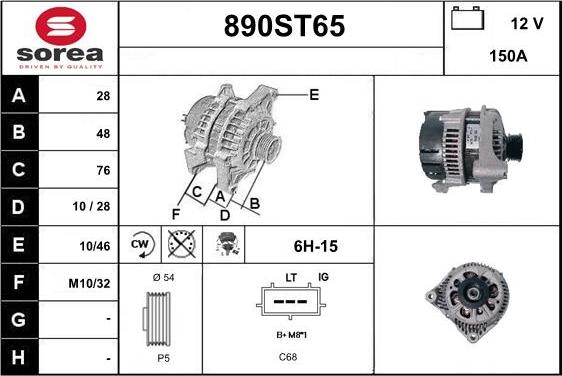 STARTCAR 890ST65 - Alternator furqanavto.az