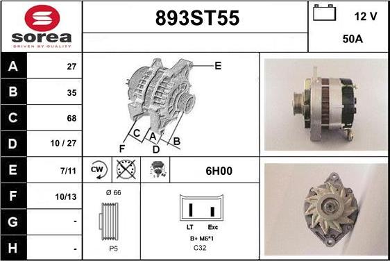 STARTCAR 893ST55 - Alternator furqanavto.az