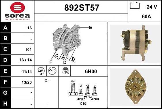 STARTCAR 892ST57 - Alternator furqanavto.az