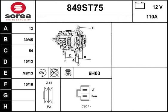 STARTCAR 849ST75 - Alternator furqanavto.az