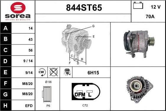 STARTCAR 844ST65 - Alternator furqanavto.az