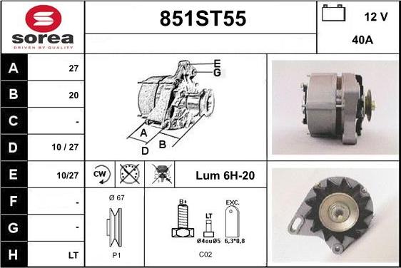 STARTCAR 851ST55 - Alternator furqanavto.az