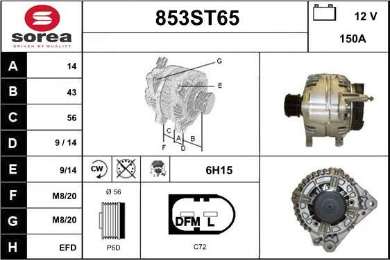 STARTCAR 853ST65 - Alternator furqanavto.az