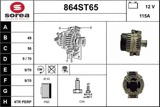 STARTCAR 864ST65 - Alternator furqanavto.az