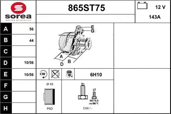 STARTCAR 865ST75 - Alternator furqanavto.az