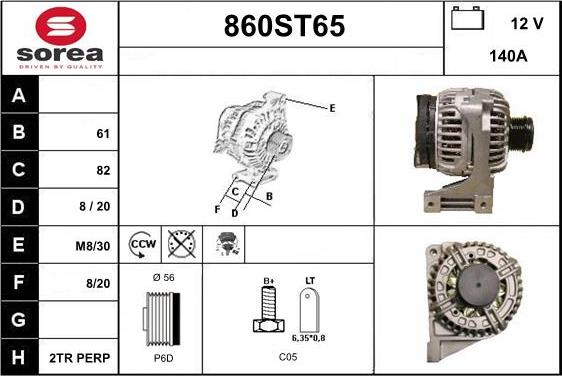 STARTCAR 860ST65 - Alternator furqanavto.az