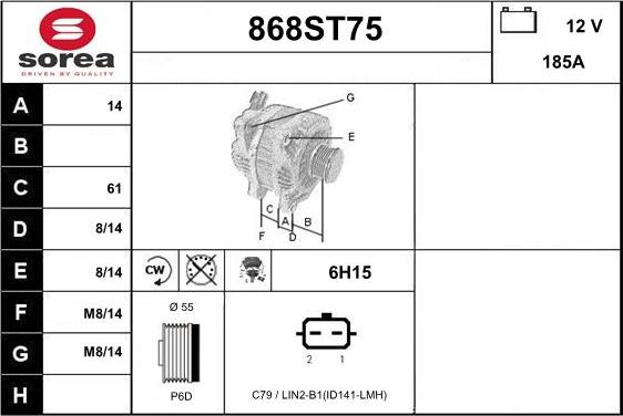 STARTCAR 868ST75 - Alternator furqanavto.az