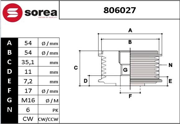 STARTCAR 806027 - Kasnak, alternator, sərbəst dönərli mufta furqanavto.az